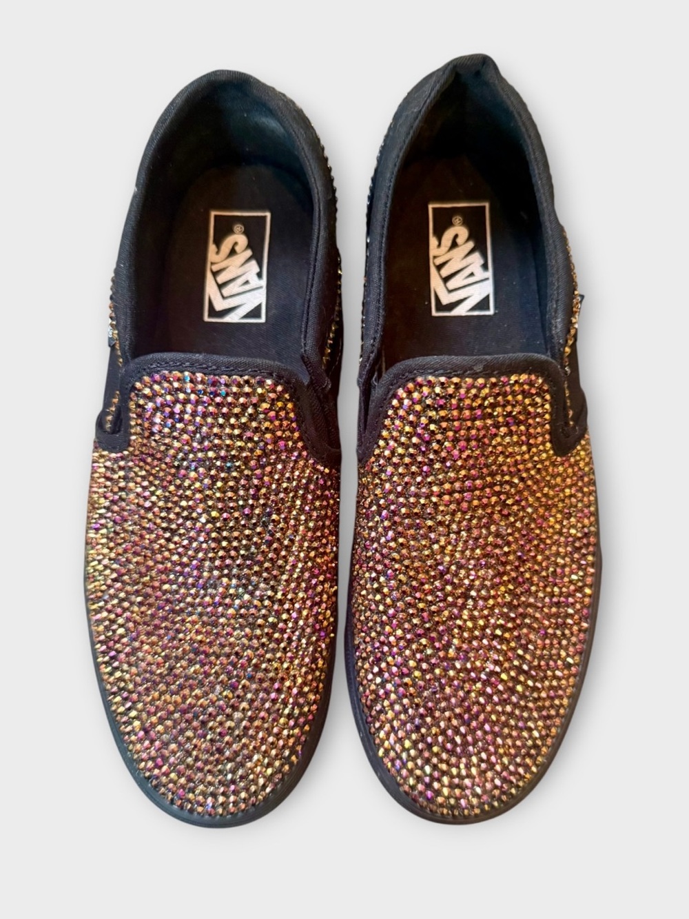 Custom Bling Slip On Vans Sz 9.5